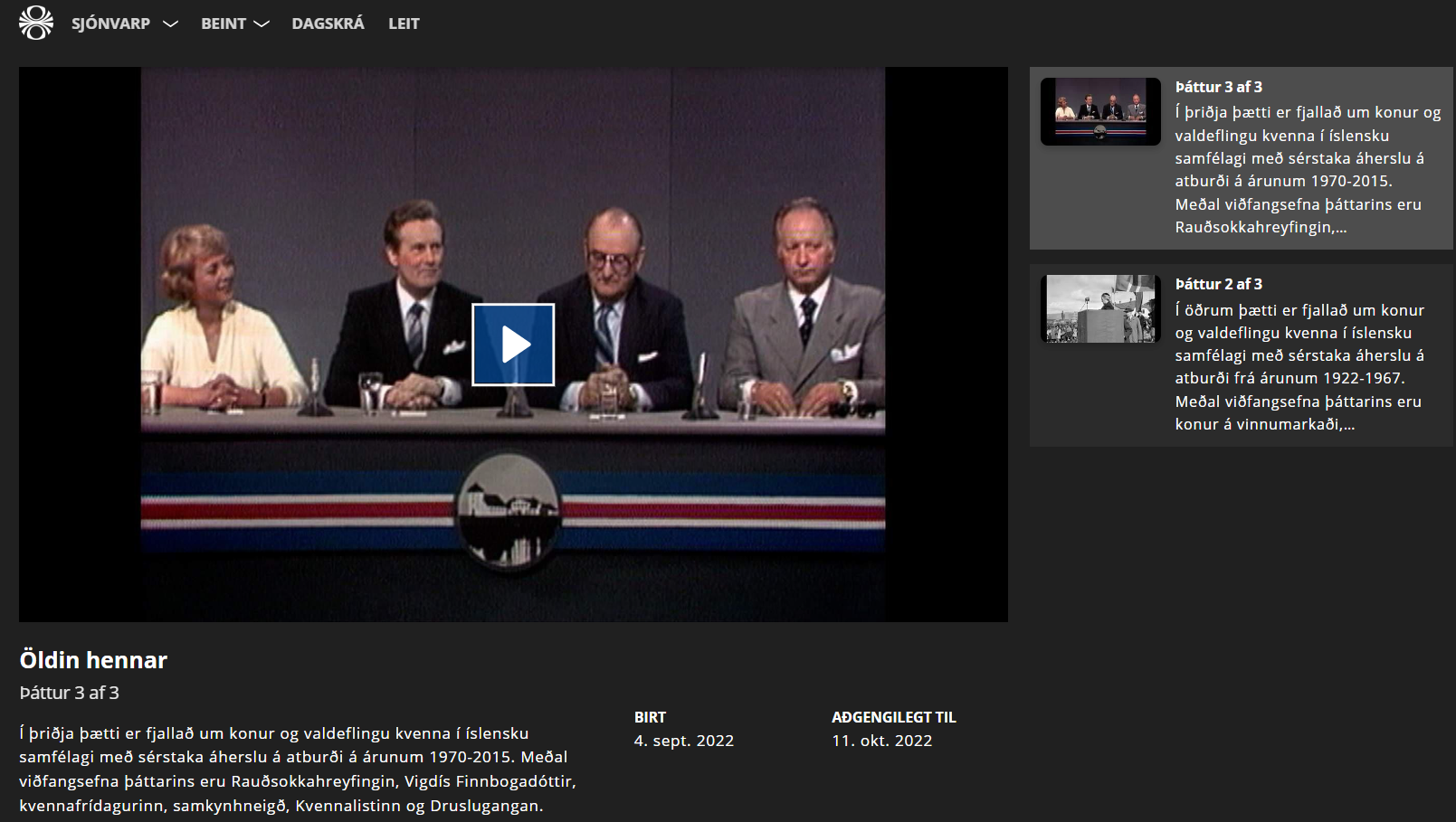 RÚV, Öldin hennar. ruv_oldin_hennar